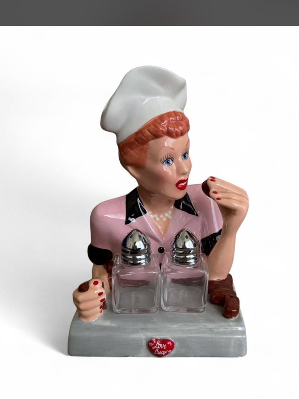 Vintage Style Pink Chef Salt & Pepper Shaker Set